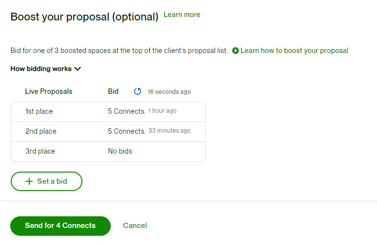 Upwork boost your proposal