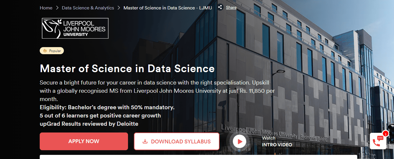 Master of Science in Data Science