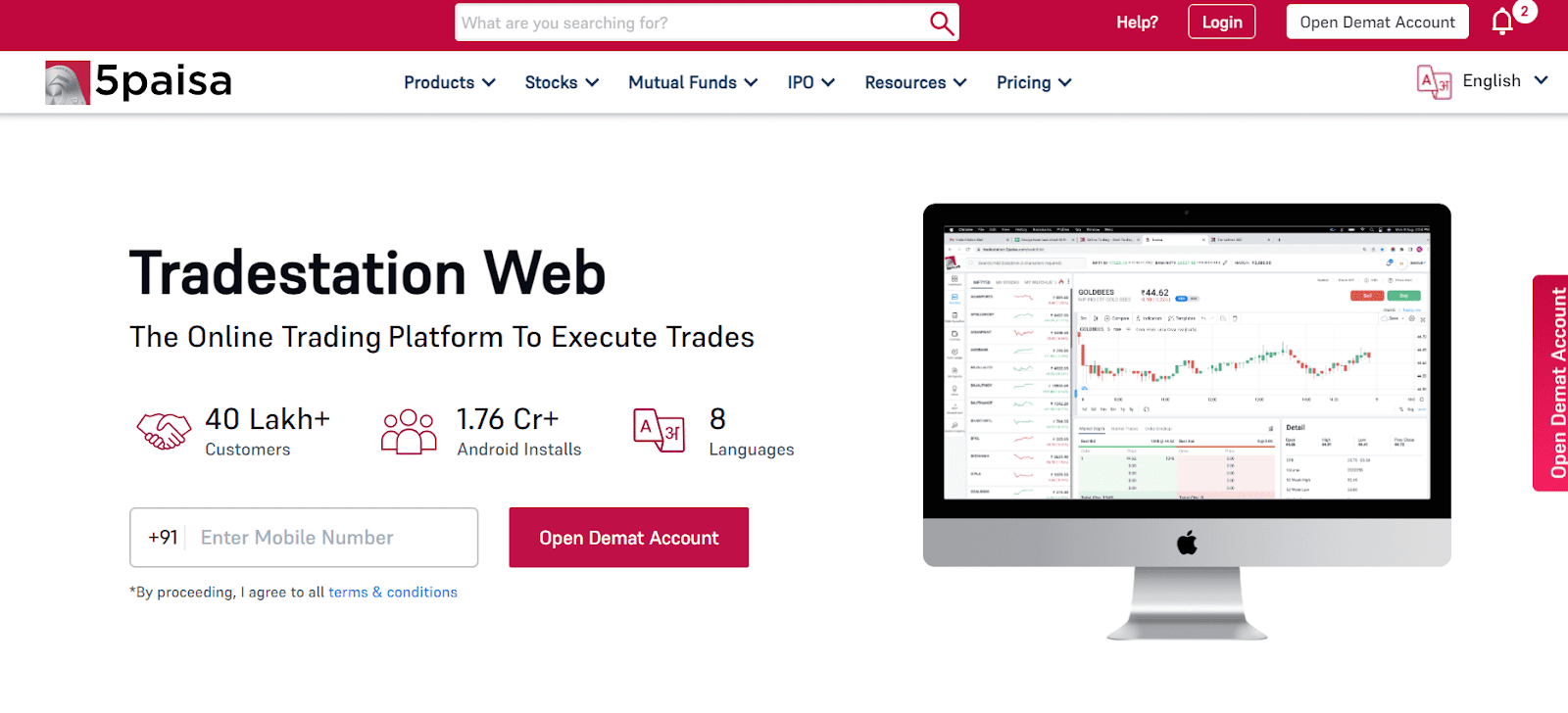 5paisa Trade Station Web (browser-based platform)