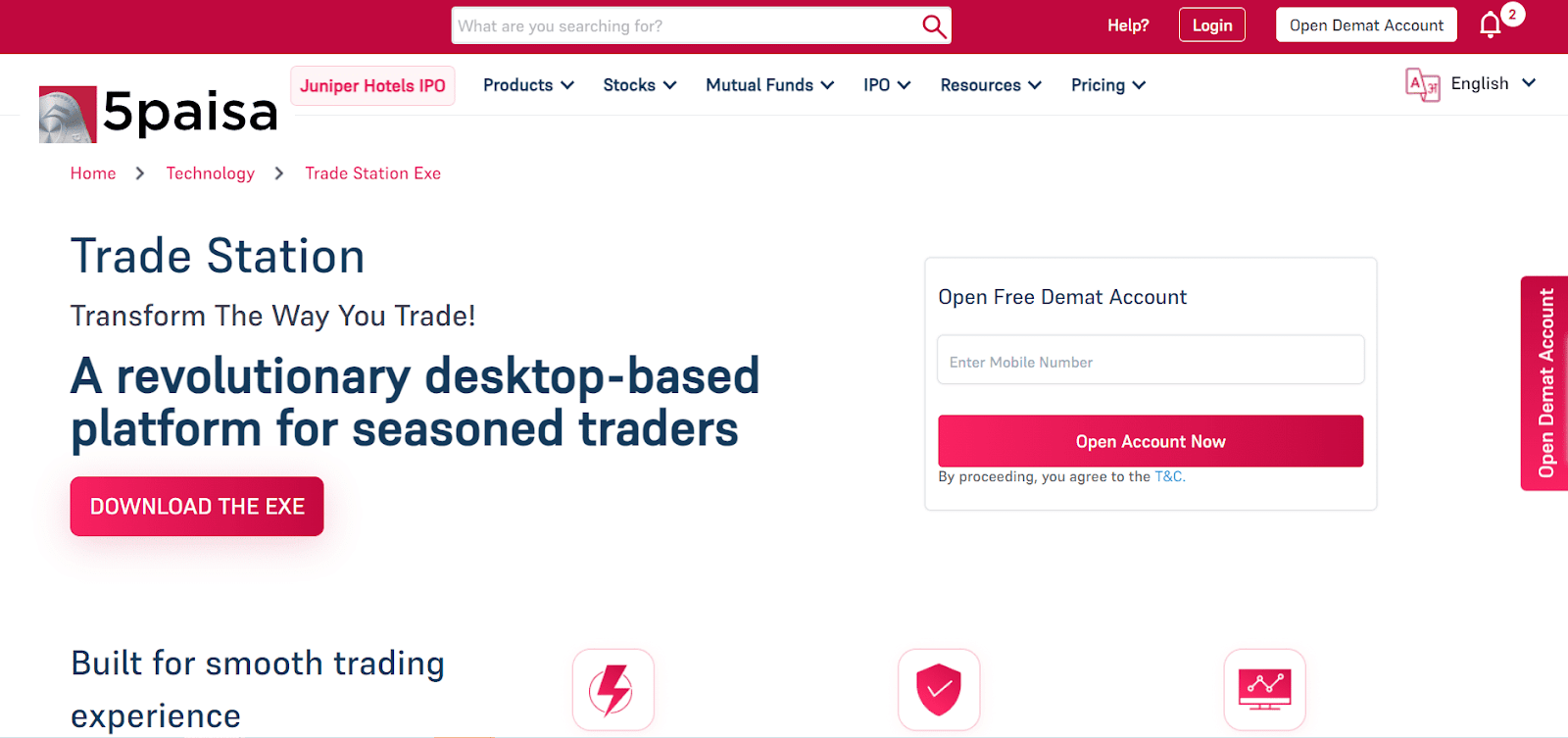 5paisa Trade Station EXE (Desktop Trading Platform)