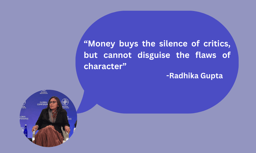 Money buys the silence of critics, but cannot disguise the flaws of character