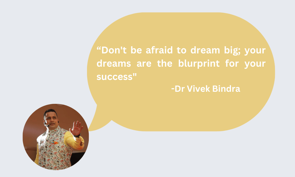 Don't be afraid to dream big; your dreams are the blurprint for your success