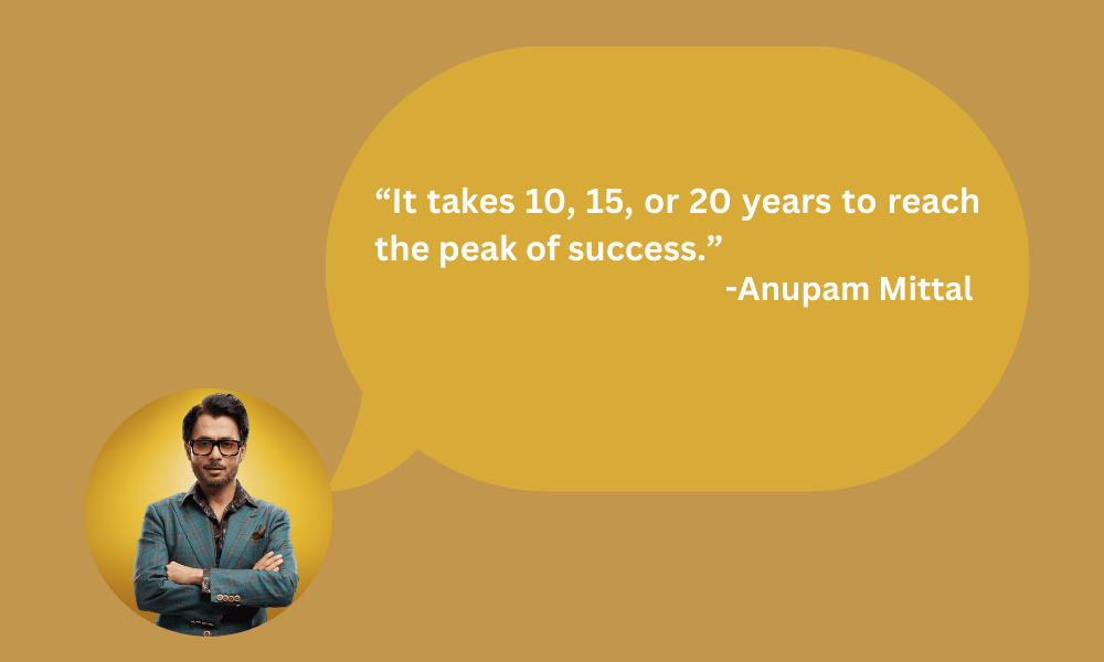 It takes 10, 15, or 20 years to reach the peak of success